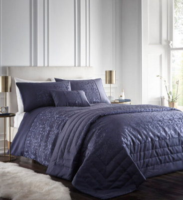 Lucien Navy Super King Duvet Cover and Pillowcases DIY at B&Q