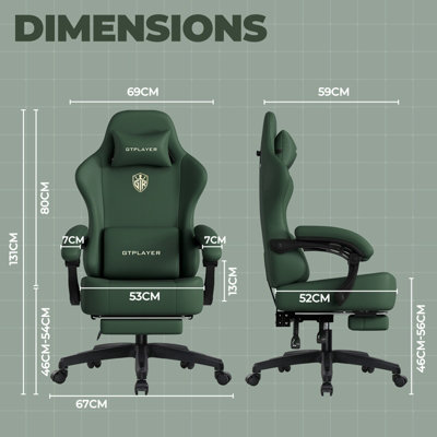 LUCKRACER Gaming Chair, Ergonomic Computer Chair with Footrest and ...