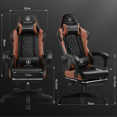 LUCKRACER Gaming Chair, Ergonomic Computer Chair with Footrest, Height ...