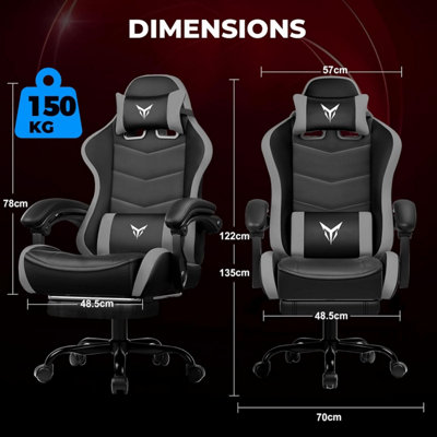 LUCKRACER Gaming Chair, Heavy Duty Computer Chairs with Footrest ...