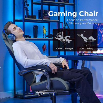 LUCKRACER Gaming Chair, Heavy Duty Computer Chairs with Footrest ...