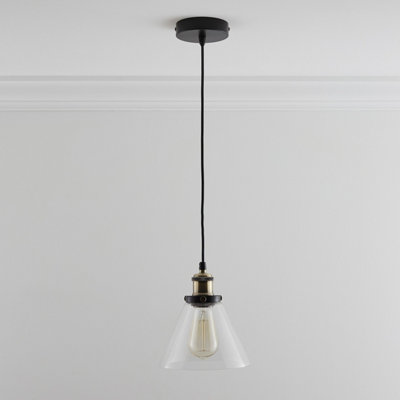 Lucy One Light Hanging Clear Glass Ceiling Pendant with Filament Bulb