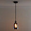 Lucy One Light Hanging Smokey Glass Ceiling Pendant with Filament Bulb