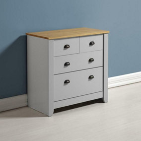 Ludlow 2+2 Drawer Chest in Grey Oak Lacquer