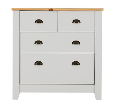 Ludlow 2+2 Drawer Chest in Grey Oak Lacquer