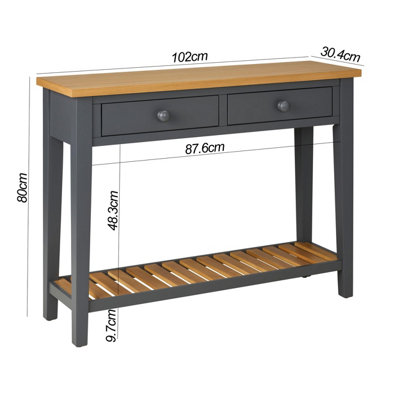 Ludlow Slate Grey Console Table - Large