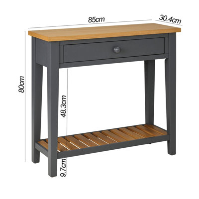 Ludlow Slate Grey Console Table - Small
