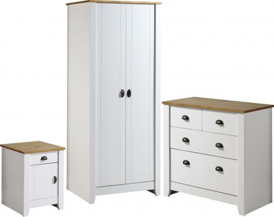 Ludlow Trio Bedroom Set in White and Oak | DIY at B&Q