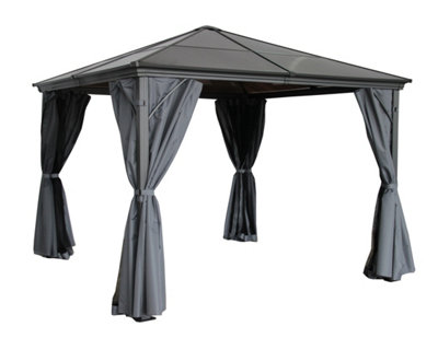 LUGANO POLYCARBONATE GAZEBO 3X3M GREY