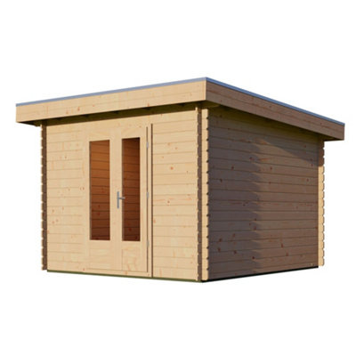 Lugarde Woodpro Premium Ascot Log Cabin - 3m x 3m - Double Glazed Pent Roof - 6