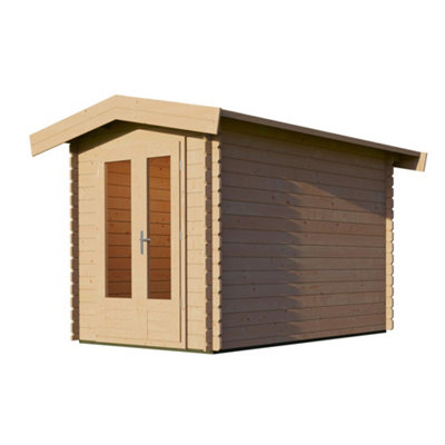 Lugarde Woodpro Premium Harrogate Log Cabin - 3m x 2m - Double Glazed Apex Roof - 6