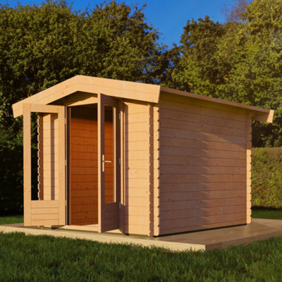 Lugarde Woodpro Premium Kent Log Cabin - 2.5m x 3m - Double Glazed Apex ...