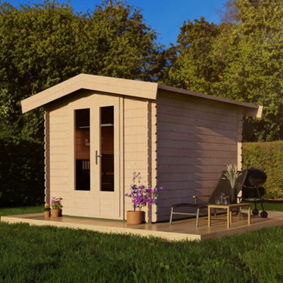 Lugarde Woodpro Premium Surrey Log Cabin - 2.5m x 2.5m - Double Glazed Apex Roof - 3