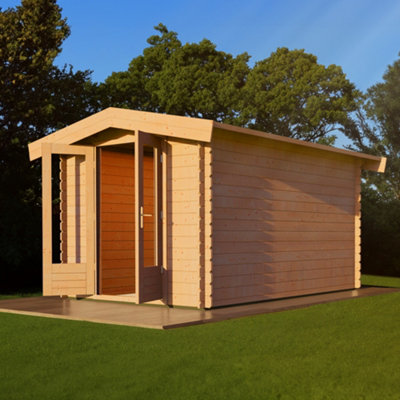 Lugarde Woodpro Premium Windsor Log Cabin - 2.5m x 3.5m - Double Glazed Apex Roof