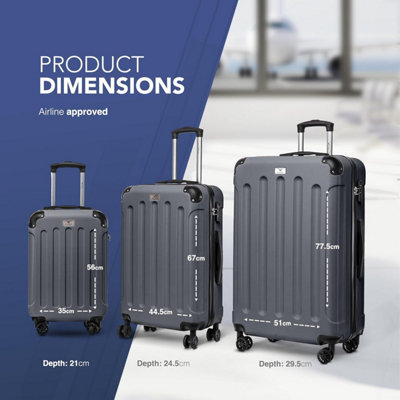 LUGG Skywander Travel Suitcase Set 3-Piece Hard Shell Luggage, 20