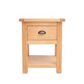 Lugo 1 Drawer Bedside Table Brass Cup Handle