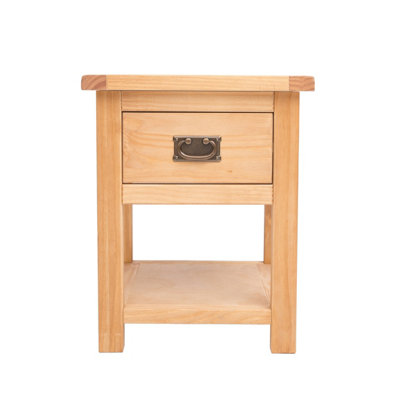 Lugo 1 Drawer Bedside Table Brass Drop Handle