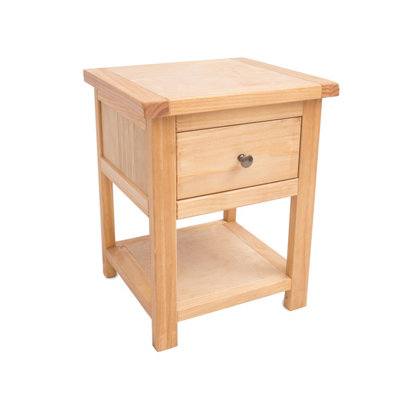 Lugo 1 Drawer Bedside Table Brass Knob