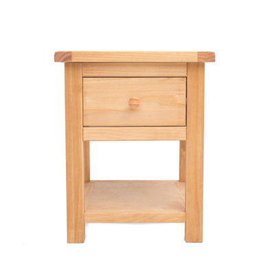 Lugo 1 Drawer Bedside Table Wood Knob