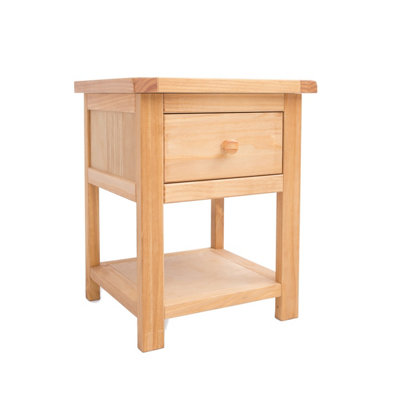 Lugo 1 Drawer Bedside Table Wood Knob