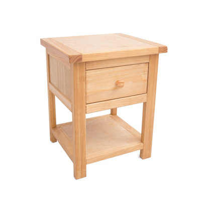 Lugo 1 Drawer Bedside Table Wood Knob