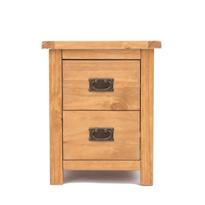 Lugo 2 Drawer Bedside Table Brass Drop Handle