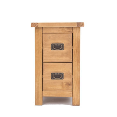 Lugo 2 Drawer Petite Bedside Table Brass Drop Handle