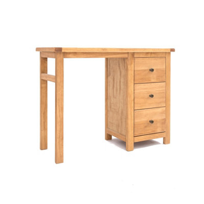 Lugo 3 Drawer Desk - Dressing Table Brass Knob