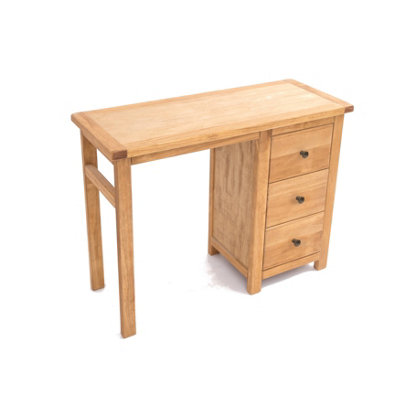 Lugo 3 Drawer Desk - Dressing Table Brass Knob