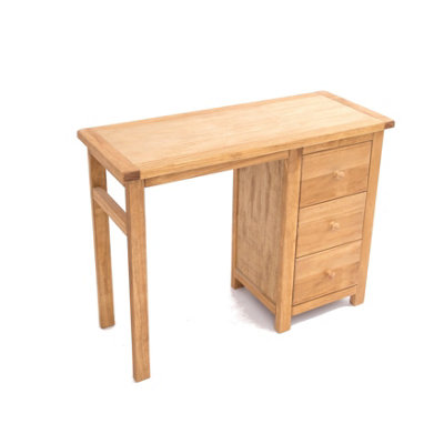 Lugo 3 Drawer Desk - Dressing Table Wood Knob