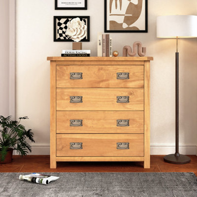 Lugo 4 Drawer Chest of Drawers Bras Drop Handle