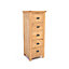 Lugo 5 Drawer Narrow Chest of Drawers Brass Cup Handle