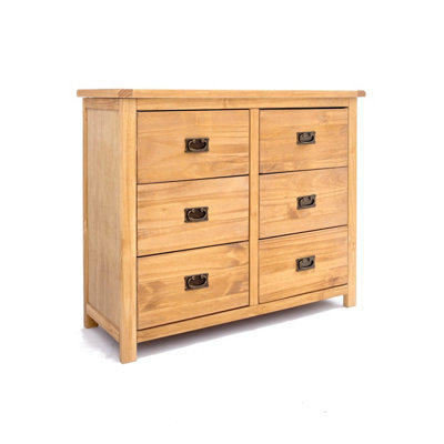Lugo 6 Drawer Chest of Drawers Bras Drop Handle
