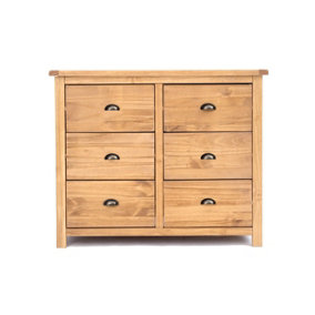 Lugo 6 Drawer Chest of Drawers Brass Cup Handle