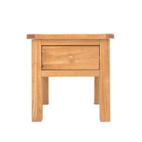 Lugo Waxed 1 Drawer Side Table Wood Knob