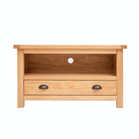 Lugo Waxed 1 Drawer TV Cabinet Brass Cup Handle