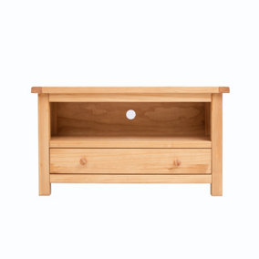 Lugo Waxed 1 Drawer TV Cabinet Wood Knob