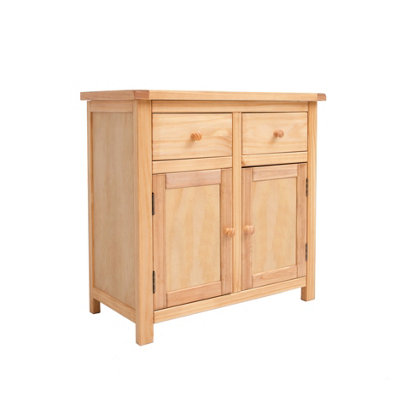 Lugo Waxed 2 Drawer 2 Door Sideboard Wood Knob