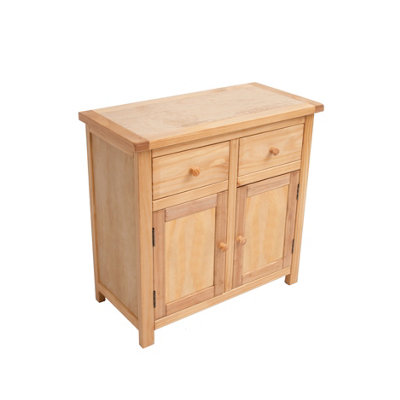 Lugo Waxed 2 Drawer 2 Door Sideboard Wood Knob