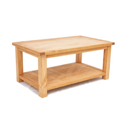 Lugo Waxed Coffee Table with Shelf