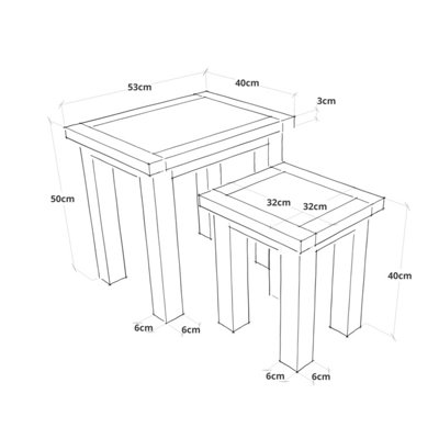 Lugo Waxed Set of 2 Nest of Tables
