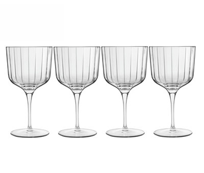 Luigi Bormioli Bach Clear Geometric Crystal Dishwasher Safe Modern Gin Glasses Gift Set Pack of 4