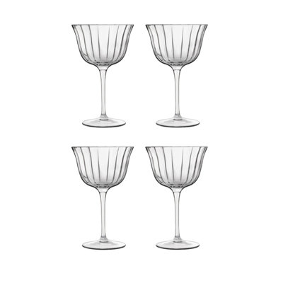 Luigi Bormioli Bach Clear Round Crystal Dishwasher Safe Retro Fizz Cocktail Glasses Set 260ml Pack of 4