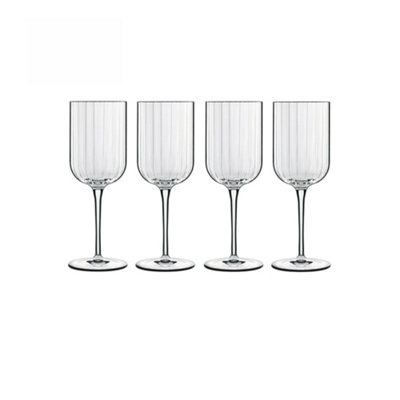 Luigi Bormioli Bach Clear Round Crystal Dishwasher Safe White Wine Glasses Set Pack of 4