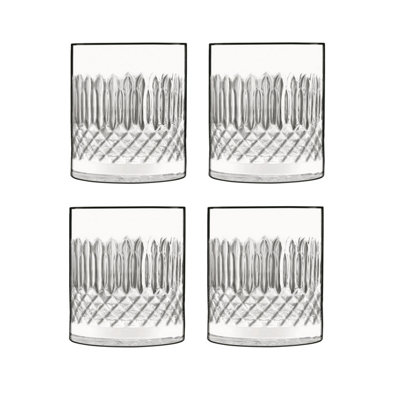 Luigi Bormioli Diamante Clear Round Crystal Dishwasher Safe Modern Glasses Set 380ml Pack of 4