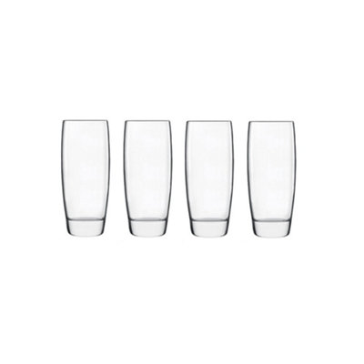 Luigi Bormioli Michelangelo Masterpiece Clear Round Crystal Dishwasher Safe Hi-Ball Glasses Set 435ml Pack of 4