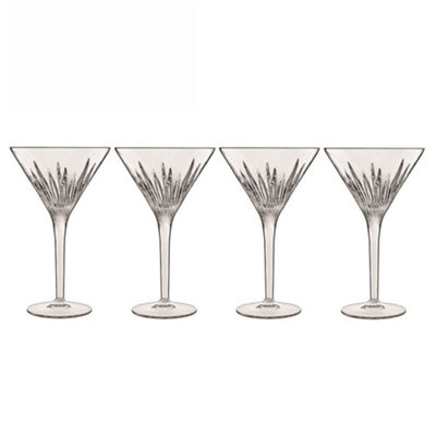 Luigi Bormioli Mixology Clear Crystal Dishwasher Safe Martini Glasses Set 215ml Pack of 4