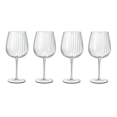 Luigi Bormioli Optica Clear Round Crystal Dishwasher Safe Burgundy and Gin Glasses Set 750ml Pack of 4