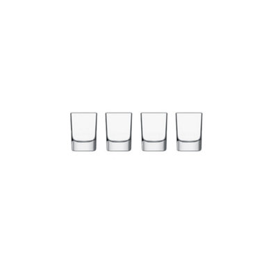 Luigi Bormioli Stauss Clear Round Crystal Elegant Liqueur Glasses Set 60ml Pack of 4