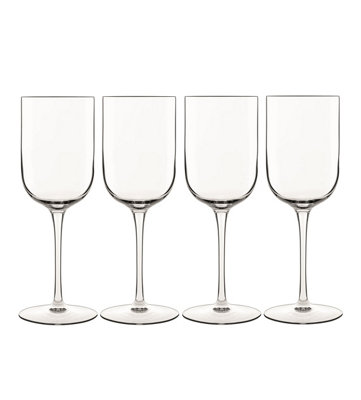 Luigi Bormioli Sublime Clear Round Crystal Modern White Wine Glasses Set 280ml Pack of 4